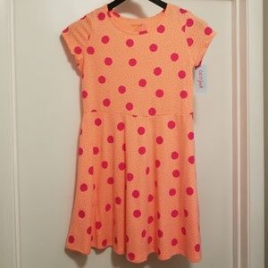 Cat & Jack Girls Dress (Orange & Magenta Dots) NWT